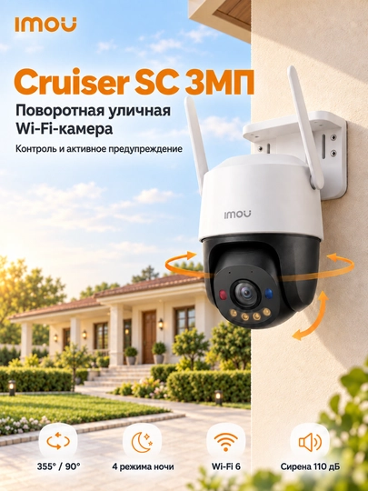 Tashqi kamera IMOU Cruiser SC 3MP, aylanuvchi, Wi-Fi 6, rangli tungi ko‘rish
