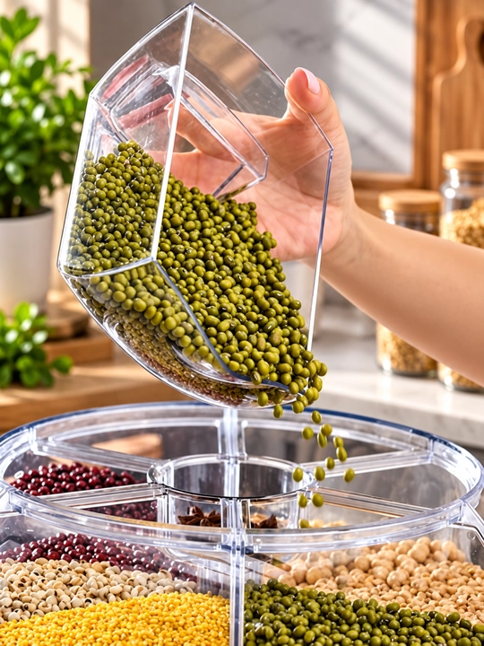Donni saqlash dispenser idishi, dispenser, 6 ta bo'linma, hajmi 12,5 litrni tashkil qiladi