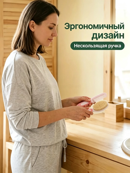 Набор расчёсок для младенцев (щётка + расчёска)