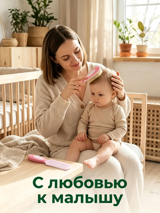 Набор расчёсок для младенцев (щётка + расчёска)