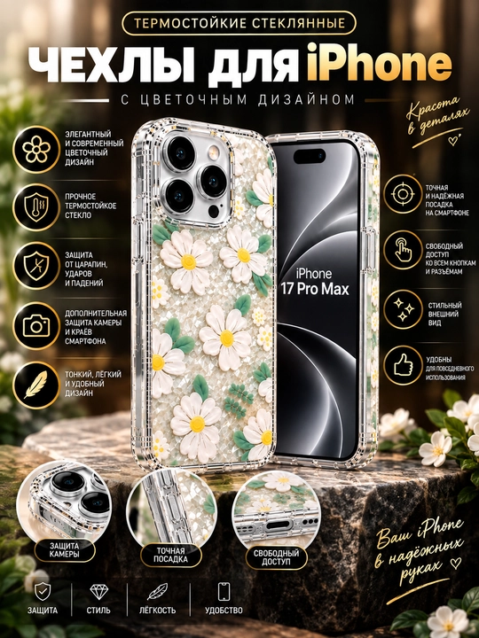 IPhone modellari uchun issiqqa chidamli shishali chexollar - 