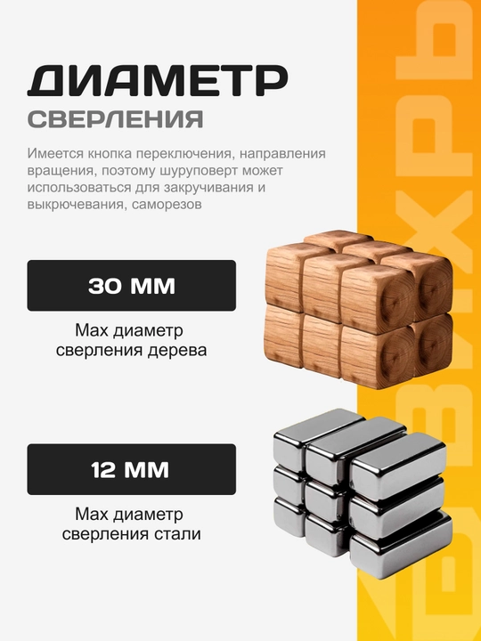 Дрель шуруповерт ДА-18Л-2К/Б 2.0 А/ч бесщеточный двигатель Вихрь арт. 72/14/22