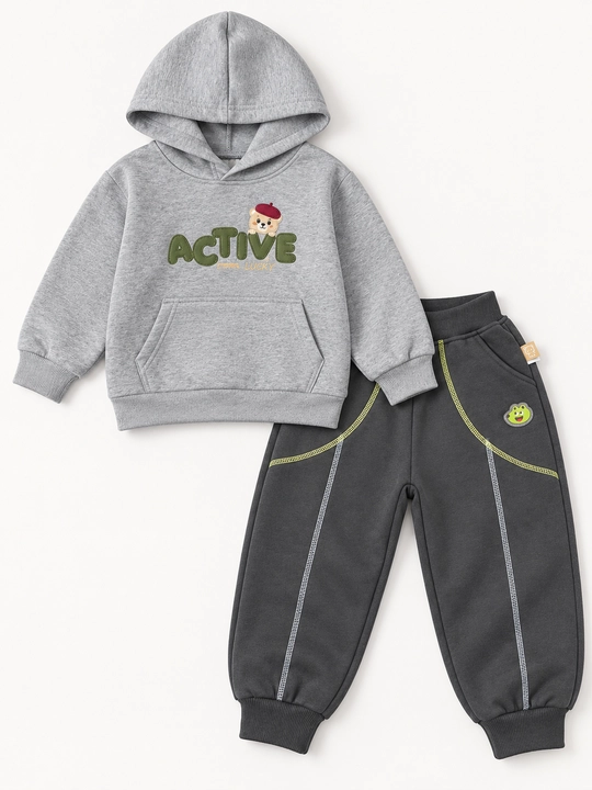 O‘g‘il bolalar uchun dvoyka sport kiyim komplekti — хudi va jogger shim - 