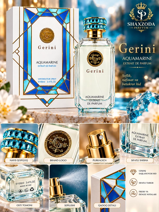 Gerini Aquamarine Parfum Extrait de Parfum, 100 ml