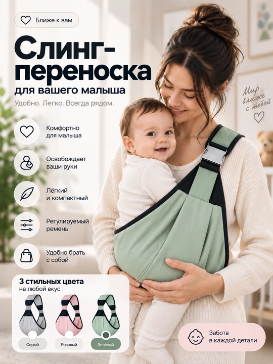 Bola uchun sling-tashuvchi, yelkaga taqiladigan sozlanadigan bolalar tashuvchisi - 