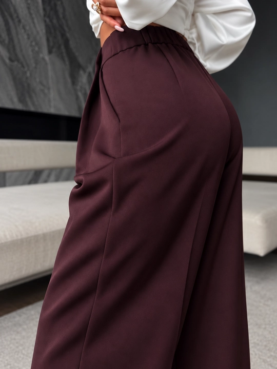 Ayollar klasik keng shim palazzo bordo klassik shim M   L  XL