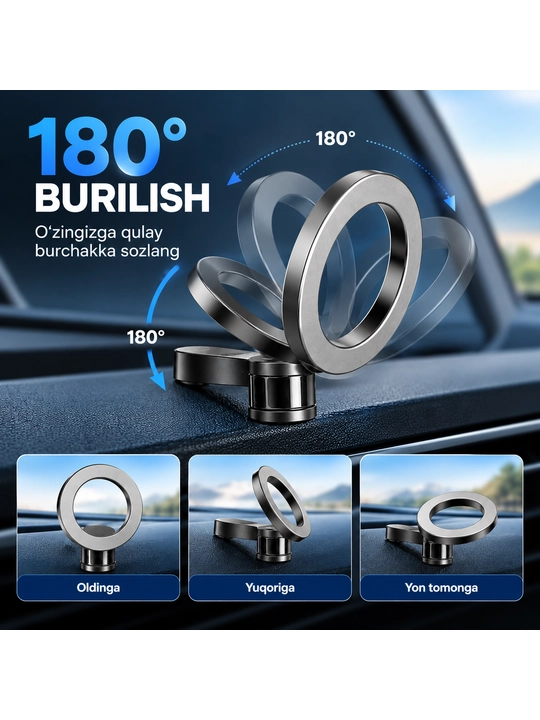 Magnitli telefon ushlagich, avtomobil tutqichi, mashina holder, telefon stendi, avto uchun - 