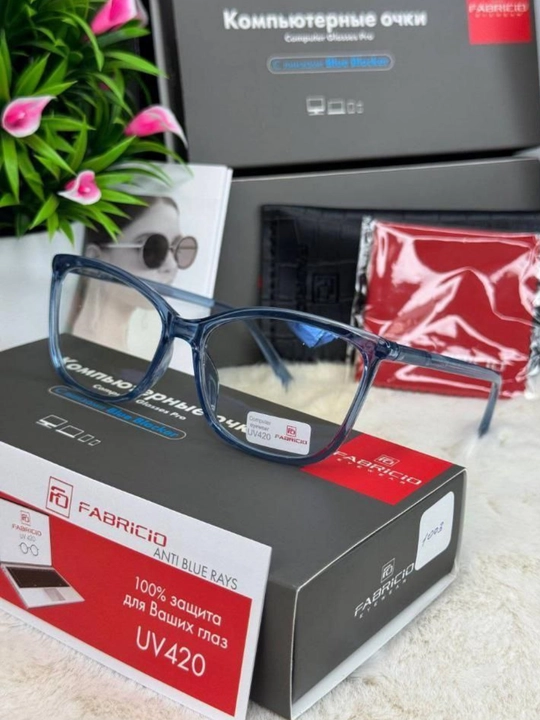 Женские компьютерные очки со 100% защитой, футляром и спреем - 