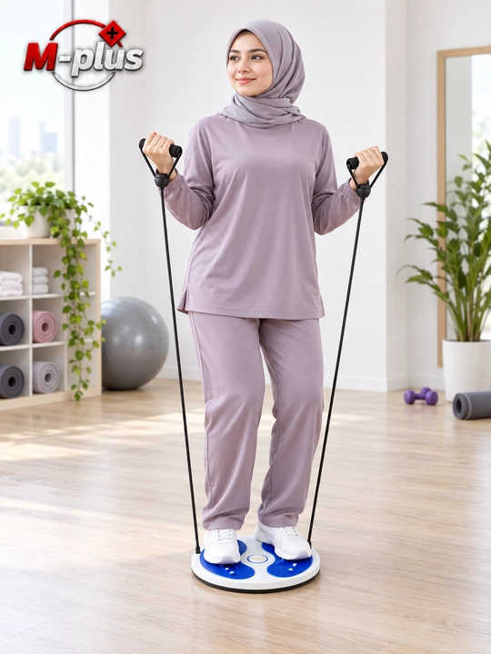 Aylanuvchi fitnes disk, bel uchun tvister, massajli va espanderli trenajyor