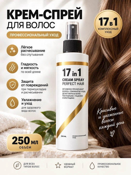 7 in 1 soch uchun krem-sprey, soch parvarishi va turmaklash uchun, 280 ml