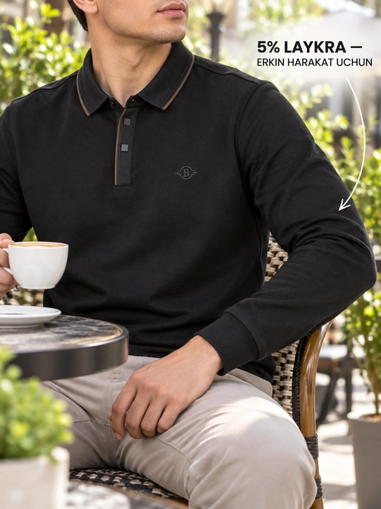 Erkaklar o‘rta qalinlikdagi yoqali sviteri, premium casual trikotaj jemper
