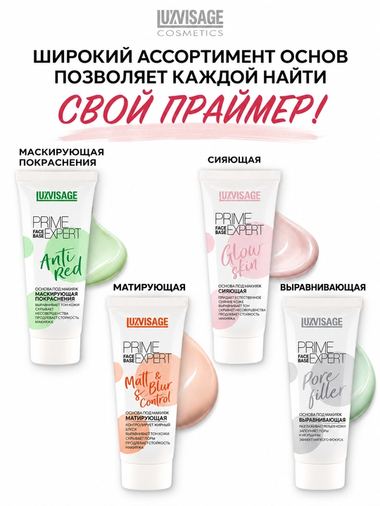 Основа под макияж LUXVISAGE PRIME EXPERT PORE FILLER выравнивающая тон прозрачная 35 мл