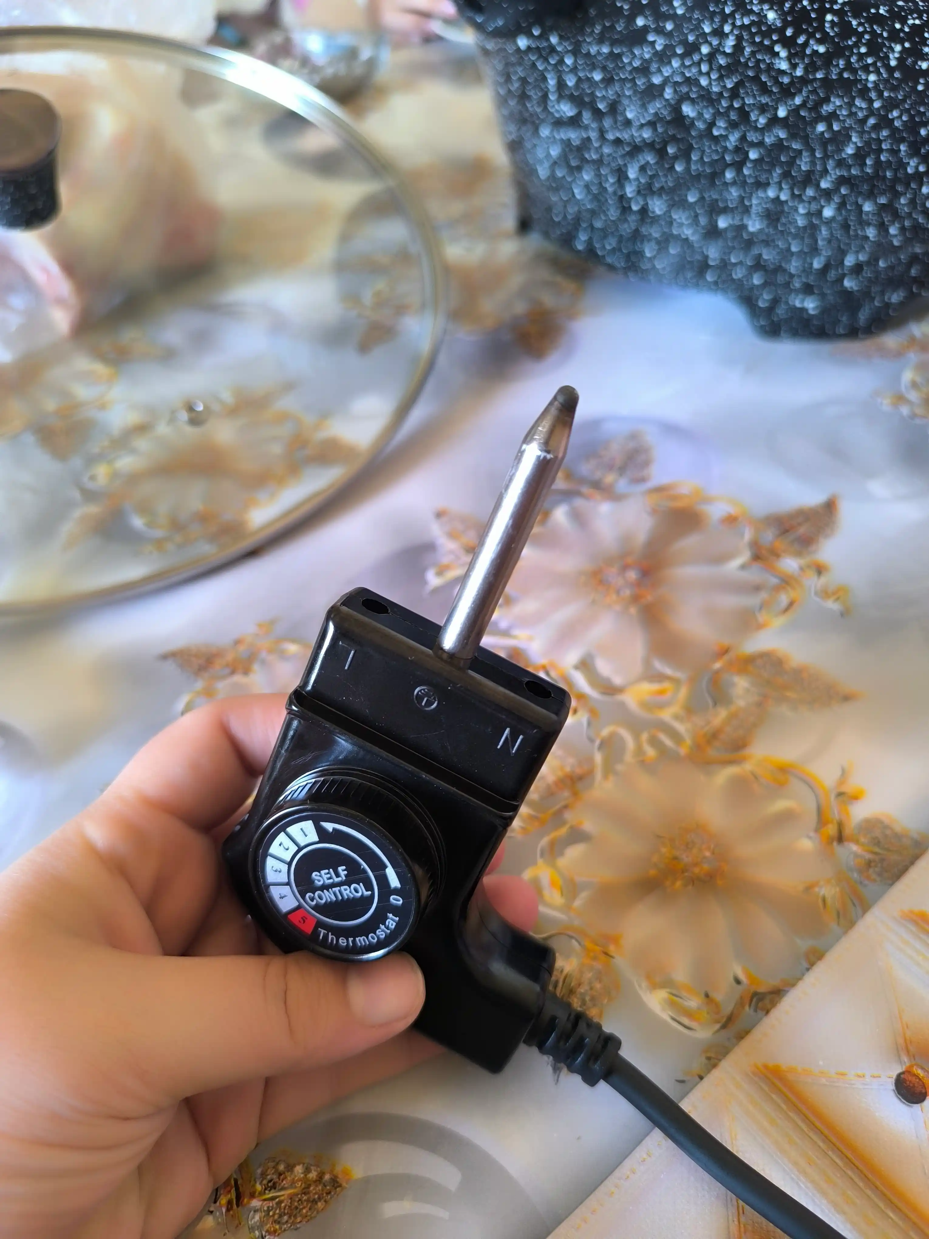 Elektr qozon  granit qoplamali shisha qopqoqli termostatli elektr qozon