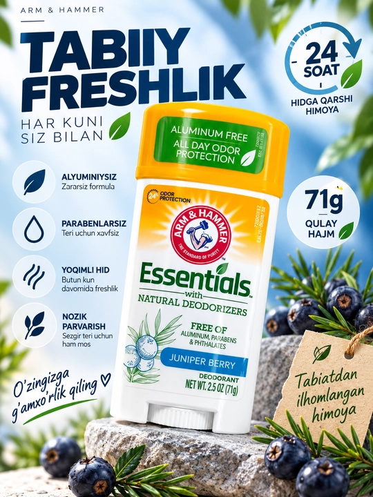 Essentials dezodoranti Amerikada ishlab chiqarilgan mahsulot hisoblanadi