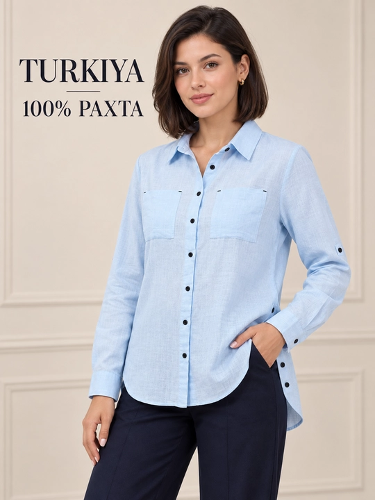 Rubashka ayollar, ko‘ylaklar, uzun yengli, ayollar rubashkasi, o‘lchamlari S-XL, Turkiya - 