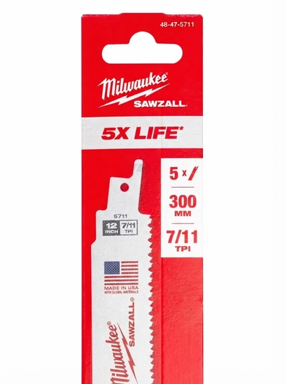 Milwaukee The Wrecker 300 x 8 mm / 3.2 mm tishli metall arra pichog'i (5 dona)