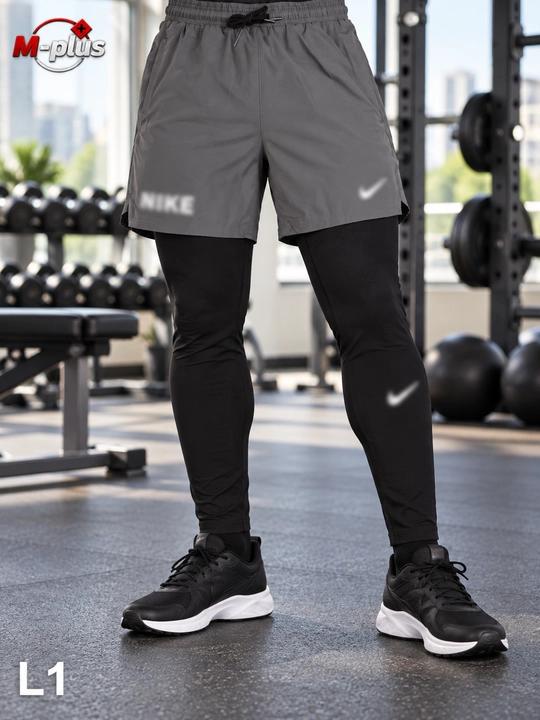 Erkaklar uchun 2 qavatli sport shortigi, ichki taytsli, fitness va yugurish uchun