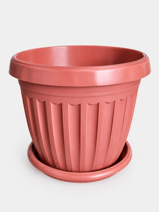 Gul tuvak plastik, gul idishi, tuvak tarelkasi bilan, 1–65 litr