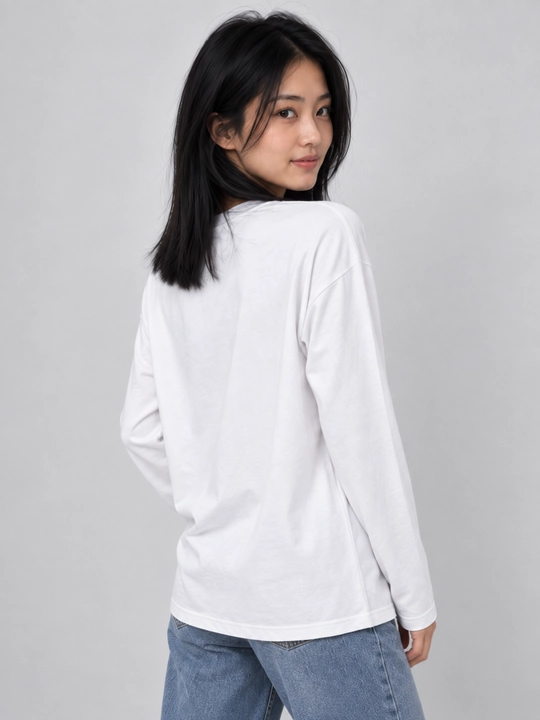 Ayollar uchun oversize longsliv, bir xil rangli, erkin bichim