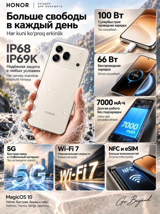 Смартфон Honor 600 Pro 12/256GB и 12/512GB, 200МП, 7000 мАч, 5G, 100Вт, с гарантией