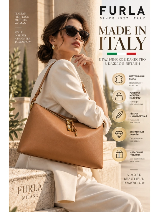 Furla Debby M Shoulder Bag WB02006 — ayollar uchun charm yelka sumkasi