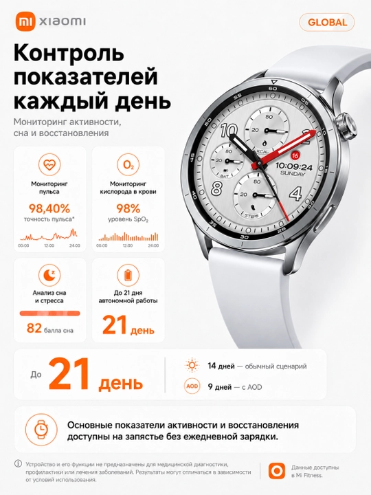 Aqlli soat  Xiaomi Watch S5 46 mm,AMOLED-displeyli 1.48", 21 kungacha ishlaydi, NFC,Global