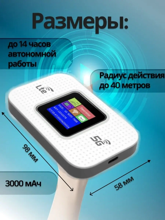 Cho'ntak Wi-Fi, router, sim kartalik wi fi router, 4G, LTE