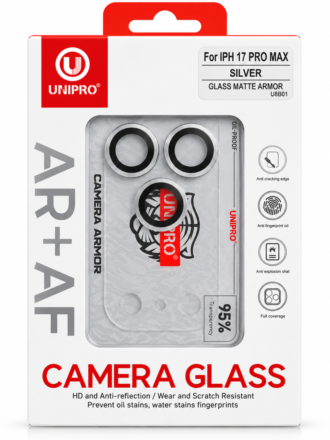 IPhone 17 Pro Max uchun 9H Camera Glass kamera himoya oynasi