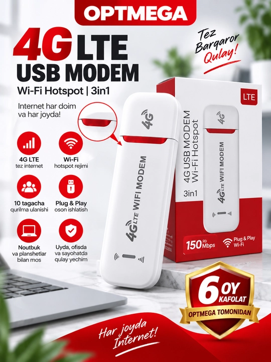 Cho'ntak Wi-Fi, router, sim kartalik wi fi router, 4G, LTE - 