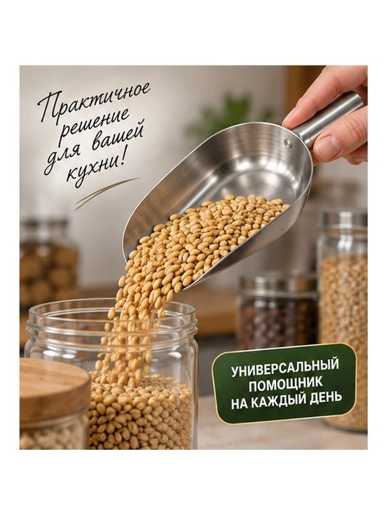 Совок металлический из нержавеющей стали с ручкой для угля и сыпучих продуктов