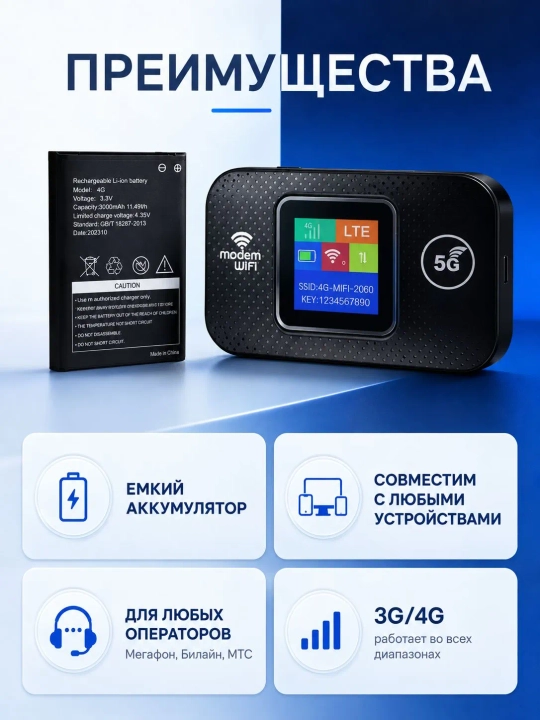 Cho'ntak Wi-Fi, router, sim kartalik wi fi router, 4G, LTE