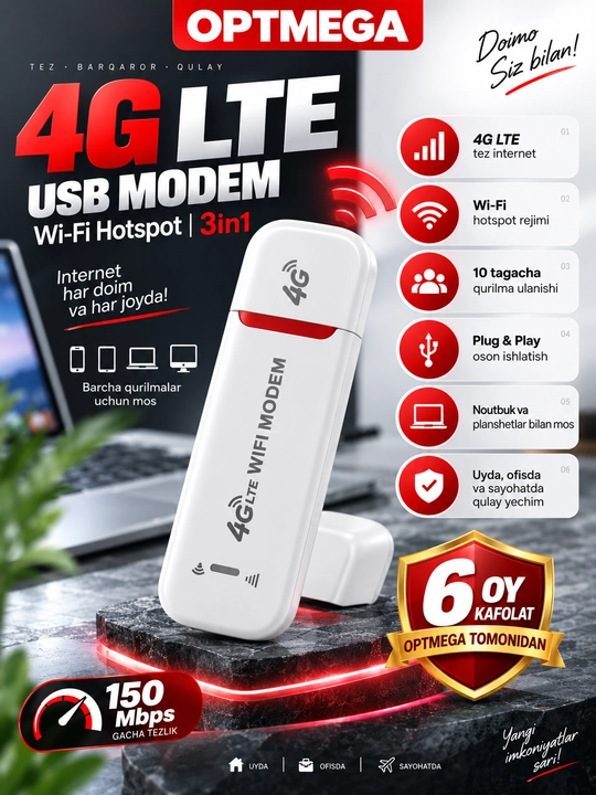 Карманный Wi-Fi, Wi-Fi роутер, роутер с SIM-картой, 4G LTE роутер - 
