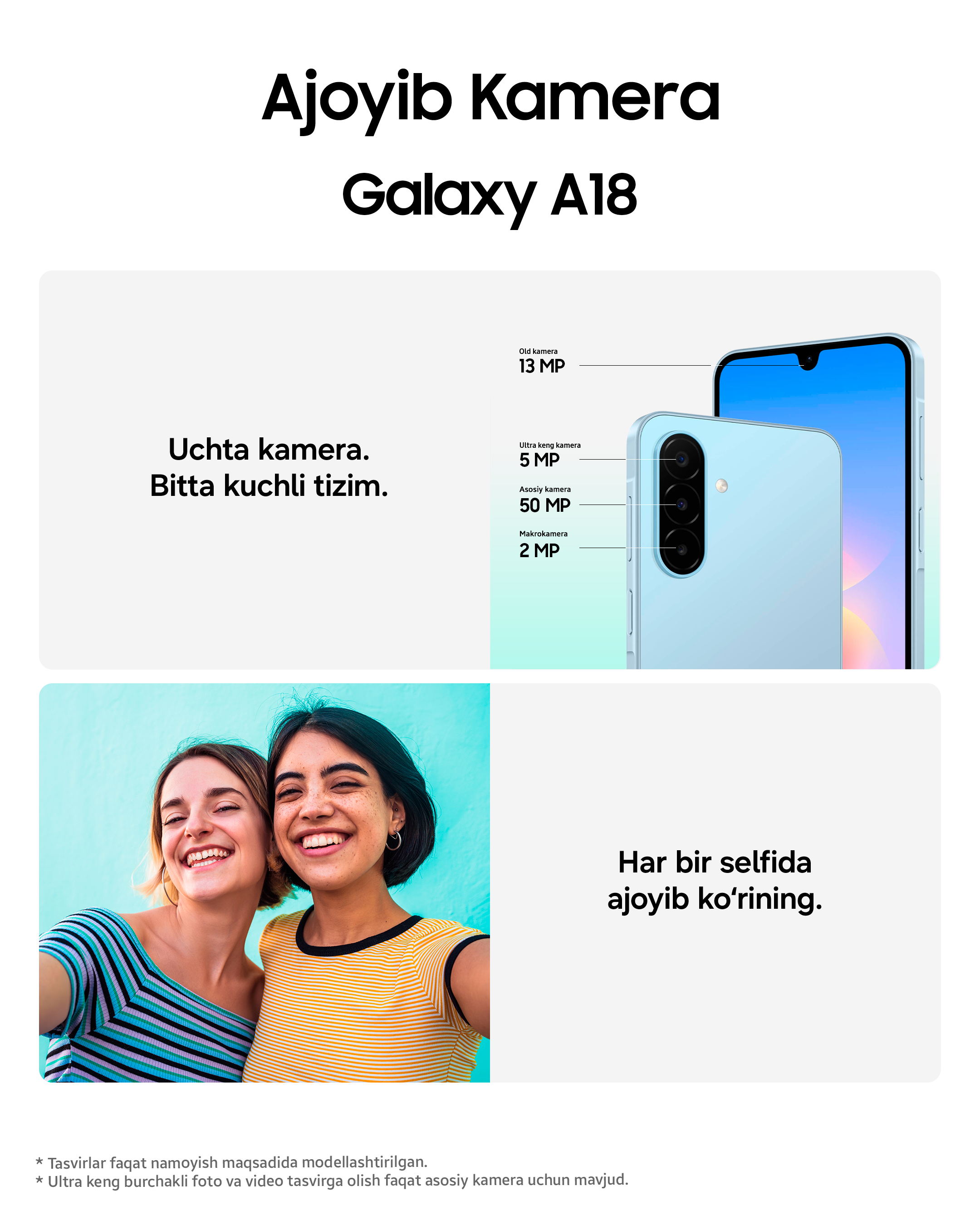 Смартфон Samsung Galaxy A18, 8/256 ГБ, Exynos 1610, 6,7″ Super AMOLED, 5000 мА·ч