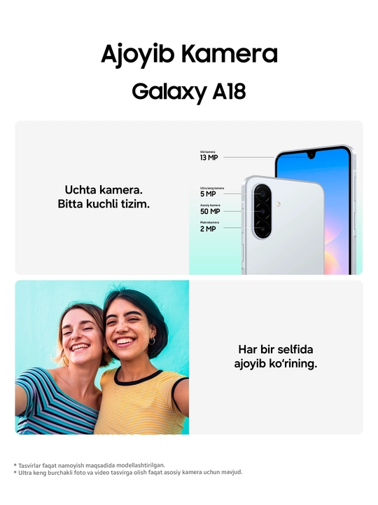 Смартфон Samsung Galaxy A18, 8/256 ГБ, Exynos 1610, 6,7″ Super AMOLED, 5000 мА·ч