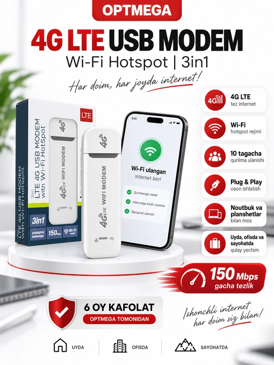 Карманный Wi-Fi, Wi-Fi роутер, роутер с SIM-картой, 4G LTE роутер - 
