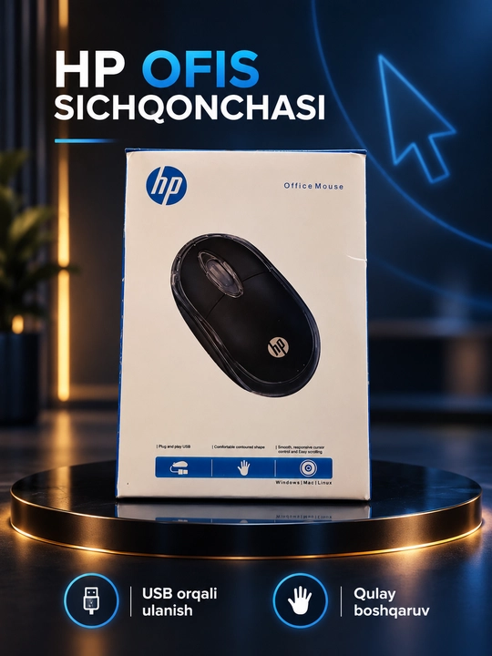 HP X-66 Gaming Mouse simli optik sichqoncha, USB, qora