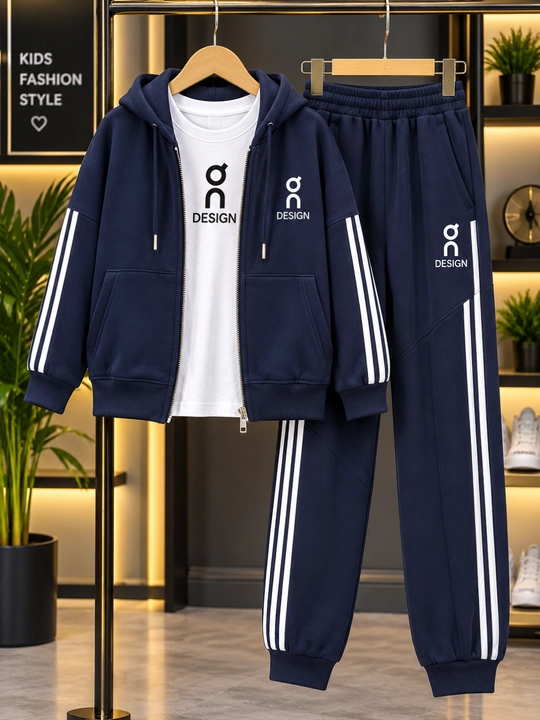 O‘g‘il bolalar uchun 3 qismli sport komplekti: huddi, futbolka va shim, 10–13 yosh - 
