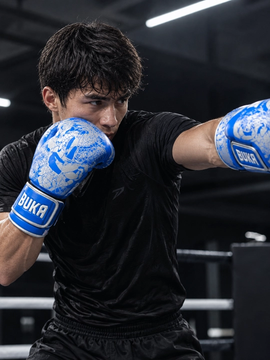 BUKA bokschilik qo'lqoplari ko'k rangda, MMA, kurash, mashg'ulot, sparring uchun unisex