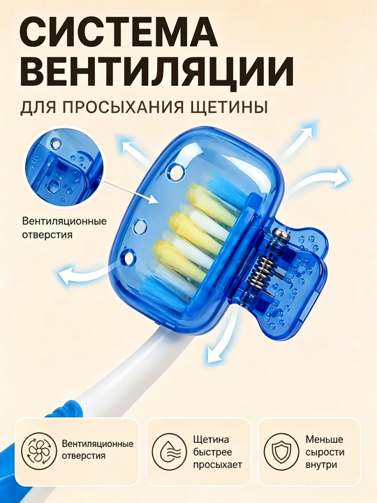 Защитные колпачки для зубных щеток, 4 шт
