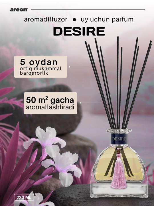 Aromadiffuzor Areon Selection, uy va ofis uchun aromatizator, diffuzor, 230 ml