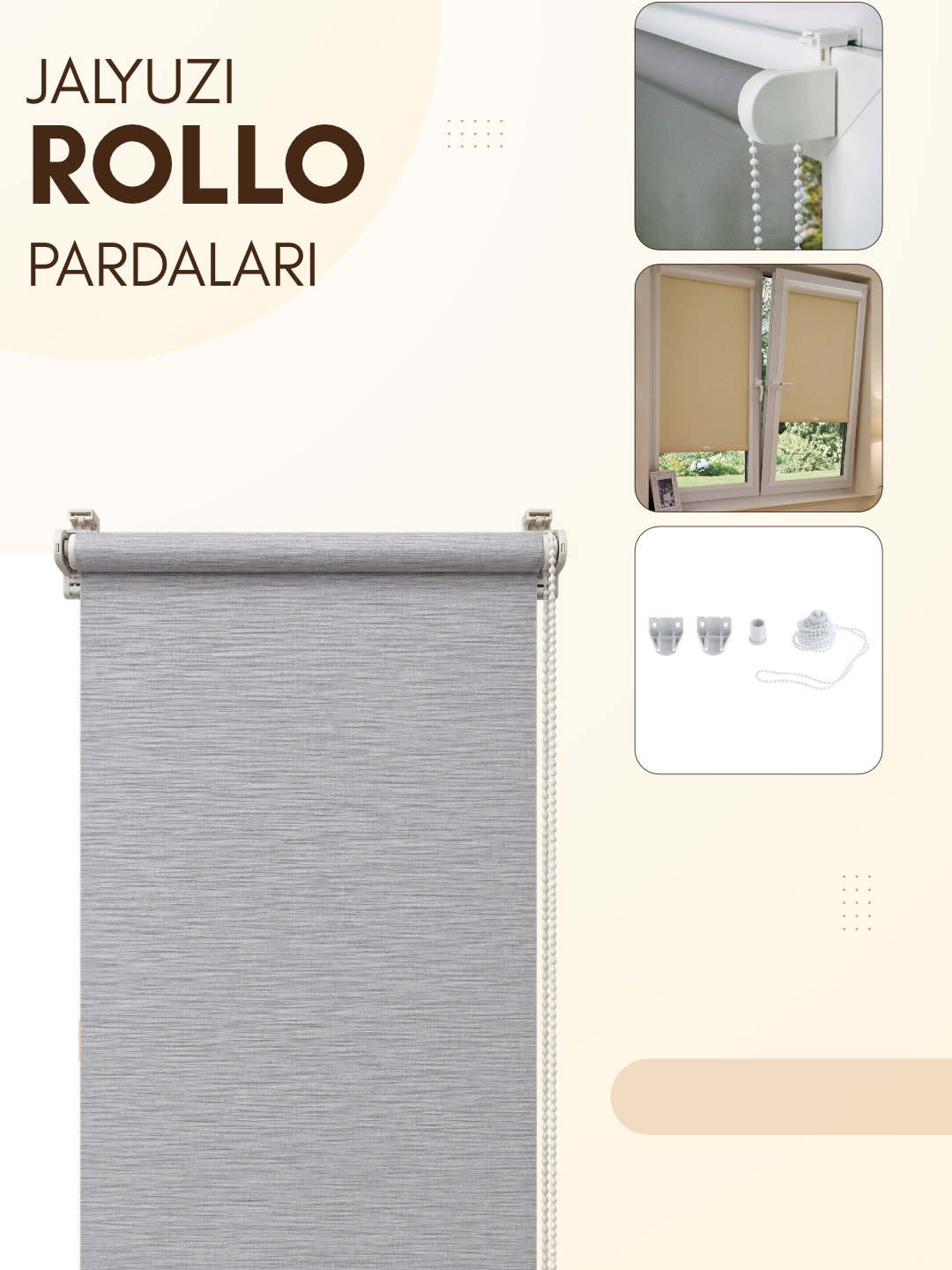 Mini rollo, parda, jalyuzi - 