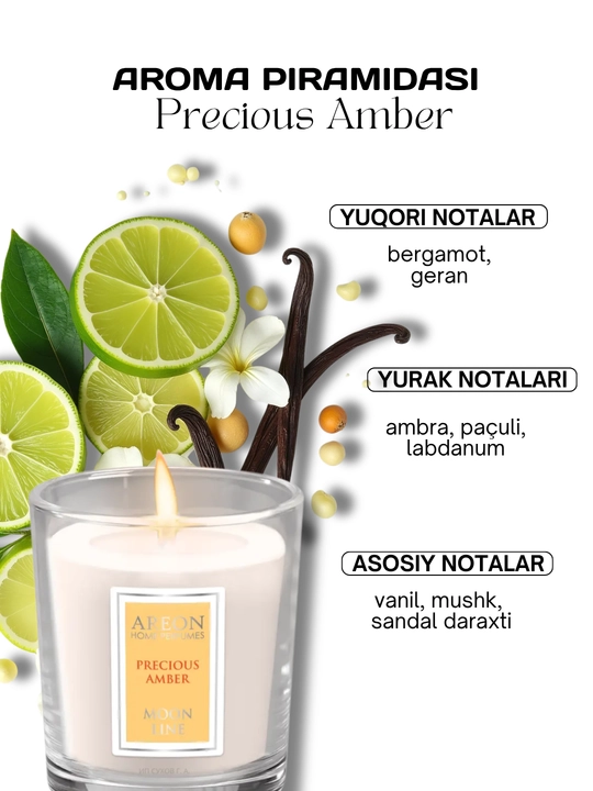 Xushbo‘y sovg‘a sham Areon Moon Line uy uchun, romantik shamlar, hidli sham