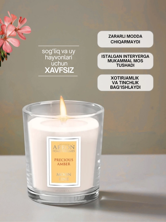 Xushbo‘y sovg‘a sham Areon Moon Line uy uchun, romantik shamlar, hidli sham