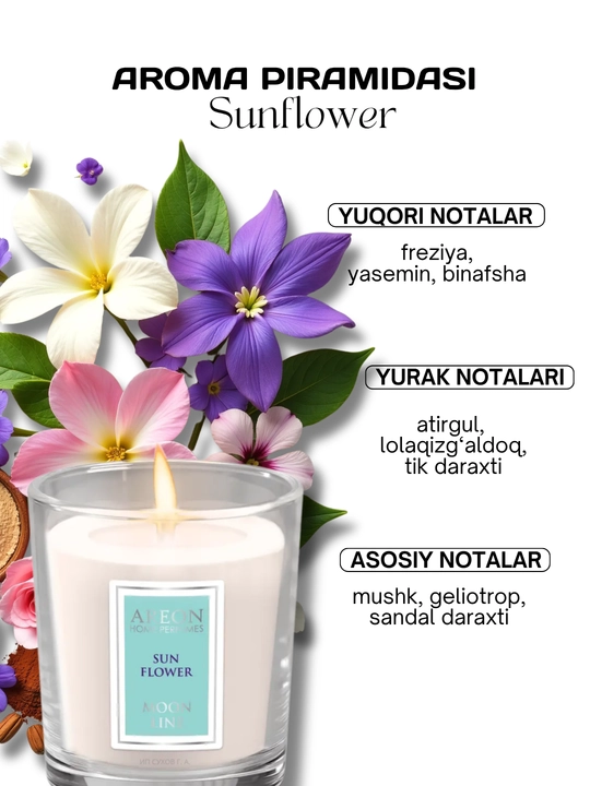 Xushbo‘y sovg‘a sham Areon Moon Line uy uchun, romantik shamlar, hidli sham