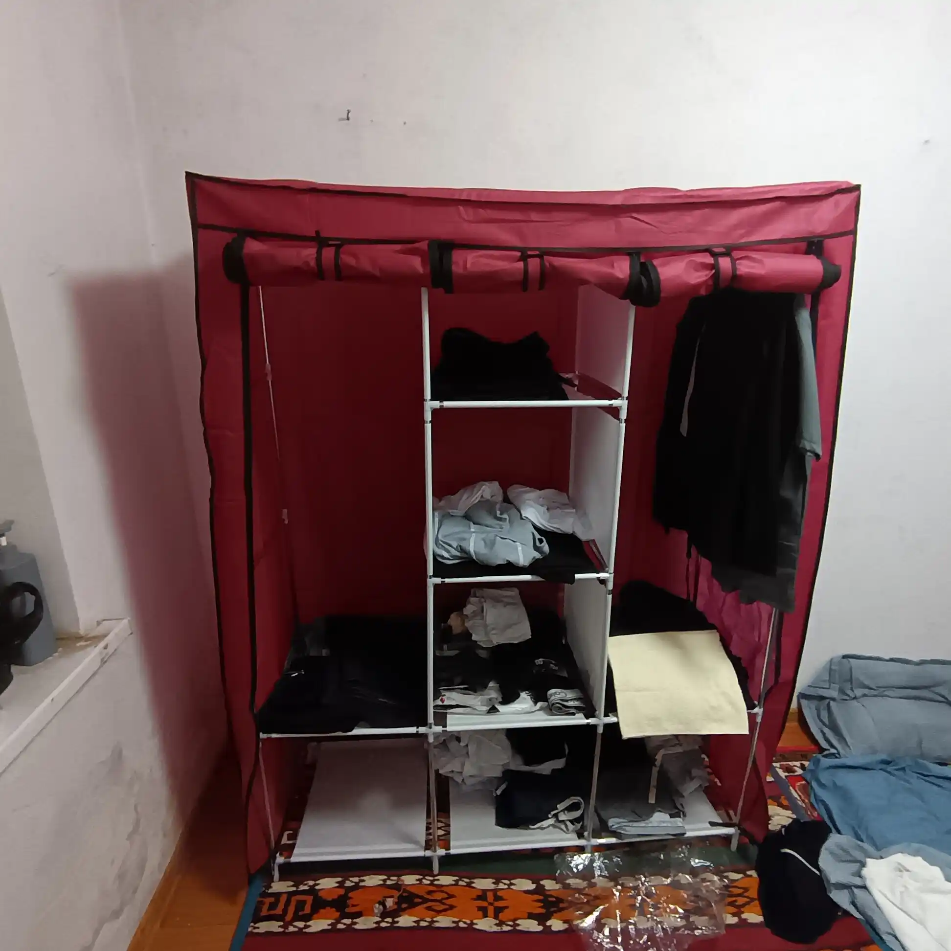 Matoli yig'ma shkaf - kiyim, poyabzal saqlash uchun garderob, 130 * 45 * 175 sm