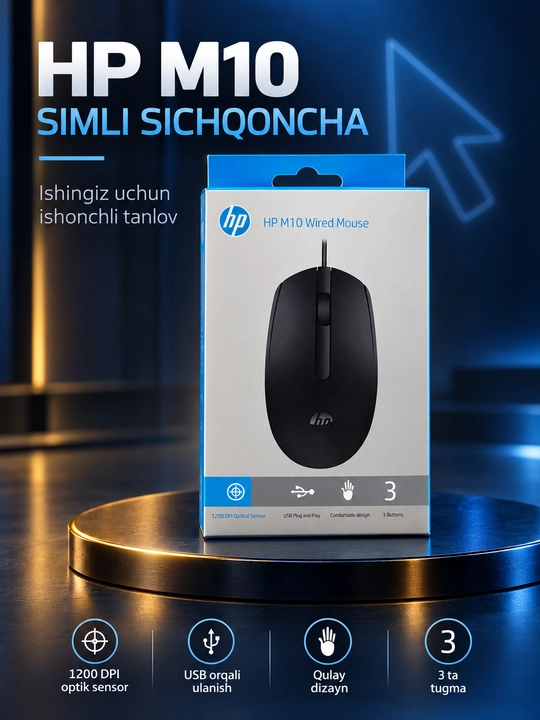 HP X-66 Gaming Mouse simli optik sichqoncha, USB, qora