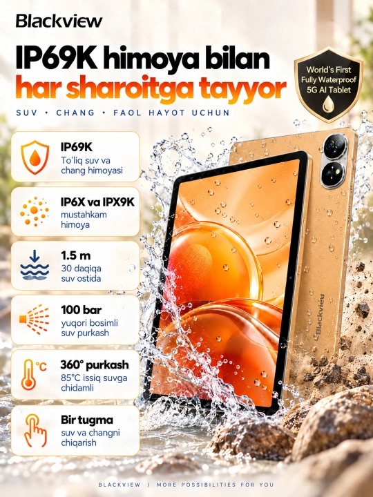 Планшет Blackview MEGA 12 SET 5G 12.2", 12/256 ГБ, набор со стилусом клавиатурой и мышью