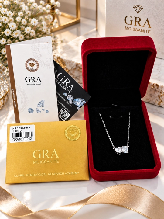 ALIXANDRA 925 Kumush Moissanite Zanjir 2 Carat D Color Sertifikatli