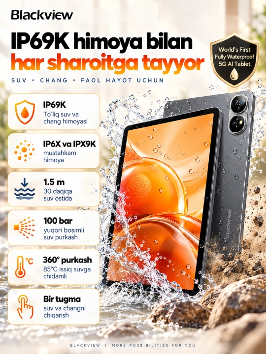 Планшет Blackview MEGA 12 SET 5G 12.2", 12/256 ГБ, набор со стилусом клавиатурой и мышью