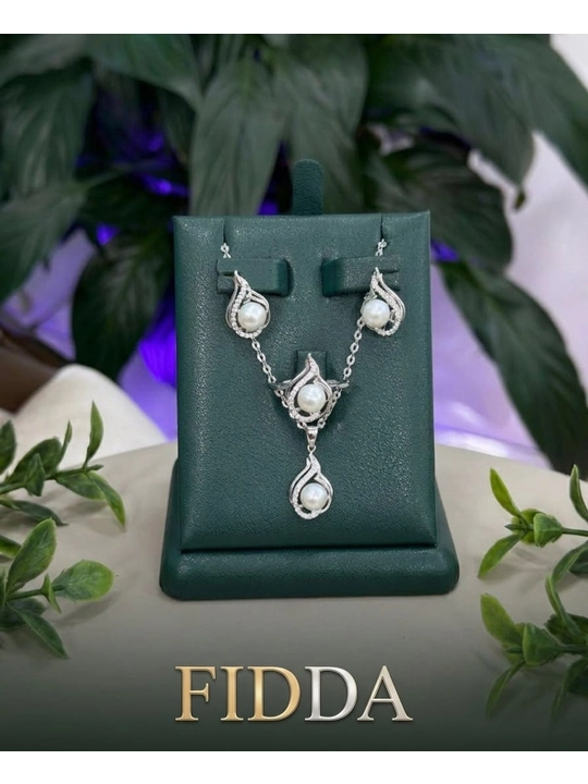 Комплект FIDDA из серебра 925-й пробы: кольцо, серьги и подвеска - 